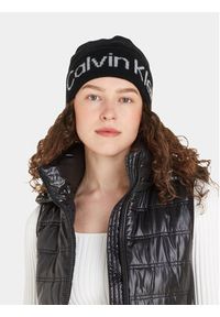 Calvin Klein Czapka Logo Reverso Tonal Beanie K60K611151 Czarny. Kolor: czarny. Materiał: wiskoza #3