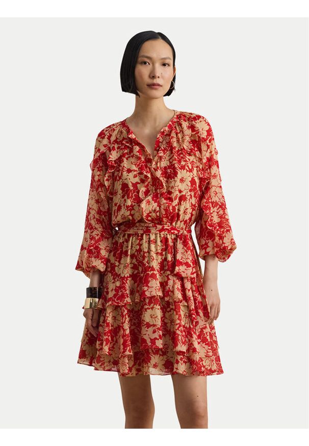 Lauren Ralph Lauren - LAUREN RALPH LAUREN Sukienka letnia 200P08669001 Czerwony Regular Fit. Kolor: czerwony. Materiał: syntetyk. Sezon: lato