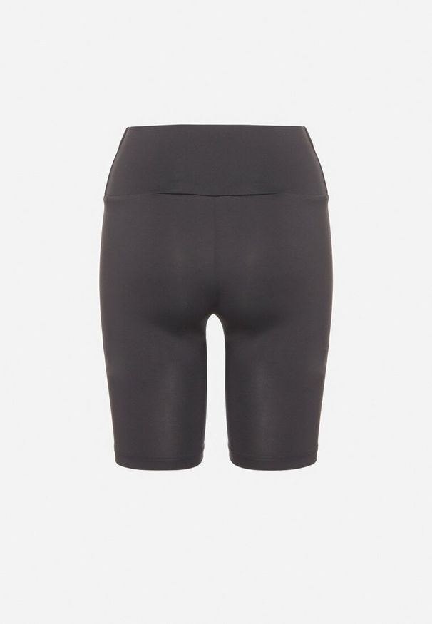 Born2be - Granatowe Szorty Kolarki z Wysokim Stanem Nalirelle. Okazja: na co dzień. Stan: podwyższony. Kolor: niebieski. Styl: elegancki, casual, klasyczny