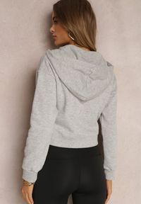 Renee - Szara Bluza Zasuwana z Kapturem Bikatu. Typ kołnierza: kaptur. Kolor: szary. Materiał: polar, tkanina, wiskoza. Długość: krótkie. Styl: sportowy #5