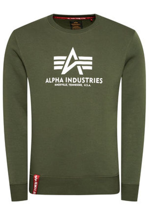 Alpha Industries Bluza Basic Sweater 178302 Zielony Regular Fit. Kolor: zielony. Materiał: bawełna
