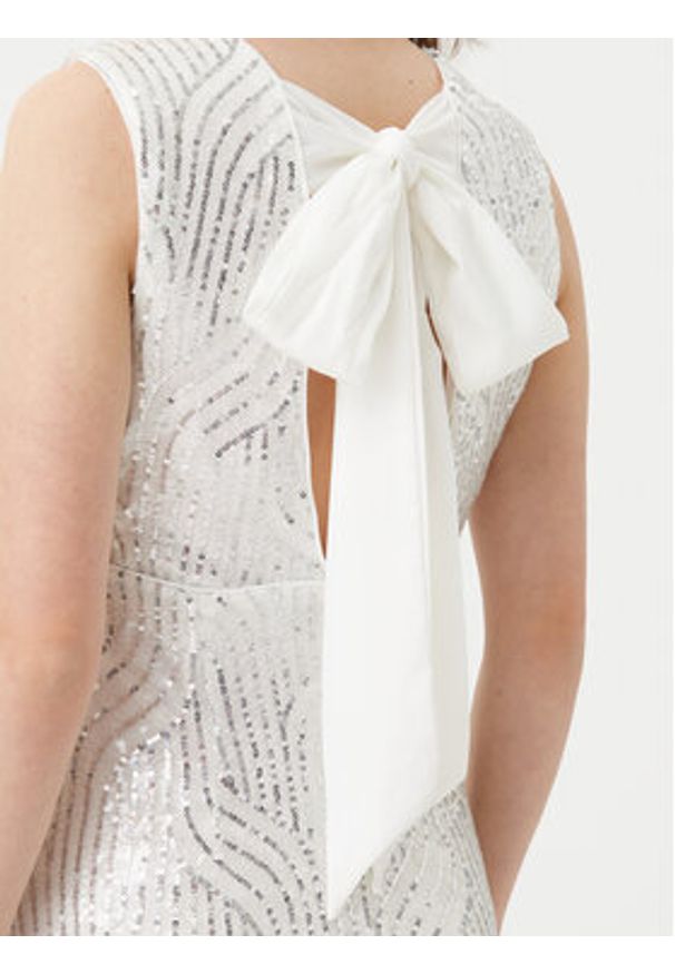 YAS Sukienka koktajlowa Olga 26036725 Srebrny Regular Fit. Kolor: srebrny. Materiał: syntetyk. Styl: wizytowy