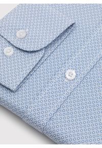 Pako Lorente - PAKO LORENTE - Koszula z niebieskim wzorem geometrycznym. Kolor: niebieski. Materiał: elastan, bawełna. Długość rękawa: długi rękaw. Długość: długie. Wzór: geometria #3