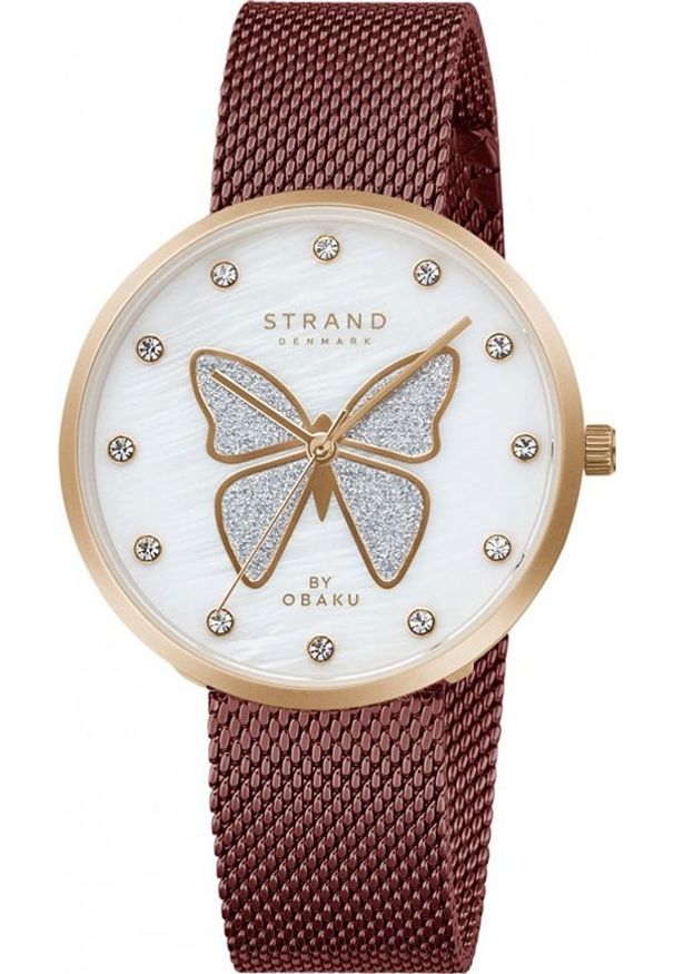 Zegarek Strand Zegarek damski Strand S700LXVWMD-DB CYRKONIE brązowy. Kolor: brązowy
