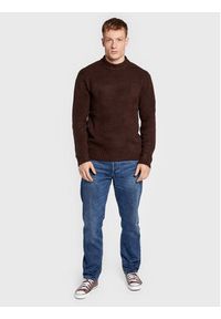 Redefined Rebel Sweter Dustin 212057 Brązowy Regular Fit. Kolor: brązowy. Materiał: syntetyk