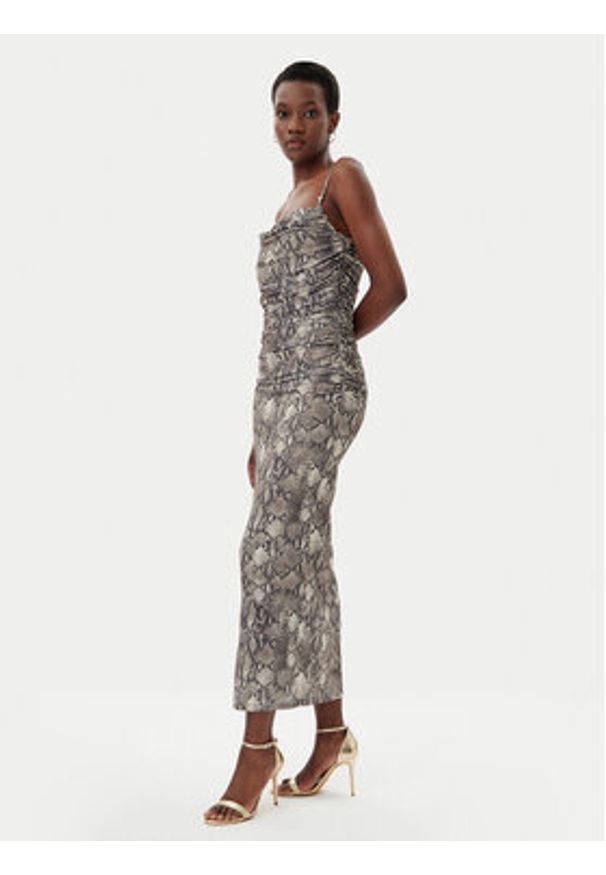 Hugo - HUGO Sukienka letnia Noffiano 50540915 Brązowy Slim Fit. Kolor: brązowy. Materiał: syntetyk. Sezon: lato