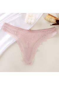 Intica - Koronkowe figi z wycięciami elegancki styl codzienny i okazjonalny Hilal. Kolor: różowy. Materiał: koronka. Wzór: koronka