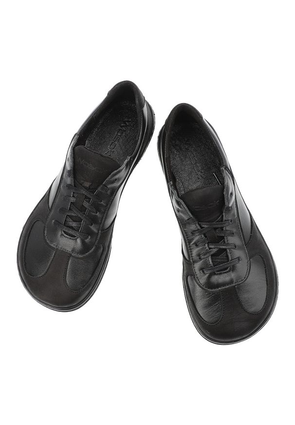 Czarne Półbuty Wasak Skórzane Damskie Barefoot. Okazja: na co dzień. Kolor: czarny. Materiał: skóra. Styl: elegancki, casual