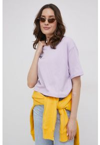 OCAY T-shirt bawełniany kolor fioletowy. Kolor: fioletowy. Materiał: bawełna. Wzór: nadruk