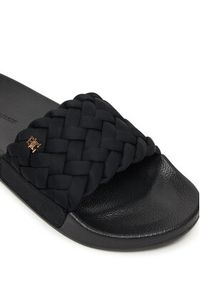 TOMMY HILFIGER - Tommy Hilfiger Klapki Th Braided Pool Slide FW0FW09203 Czarny. Kolor: czarny. Materiał: materiał #2
