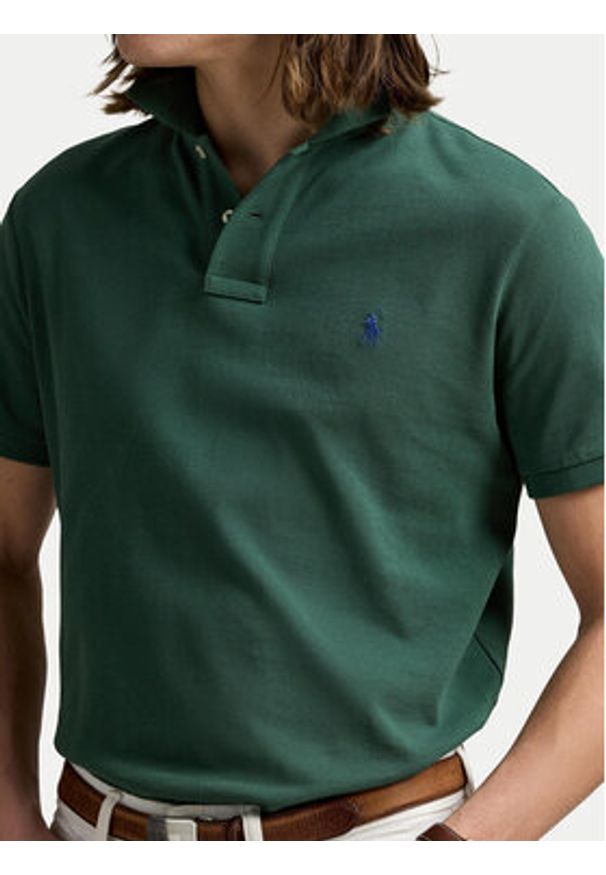 Polo Ralph Lauren Polo 710536856458 Zielony Slim Fit. Typ kołnierza: polo. Kolor: zielony. Materiał: bawełna