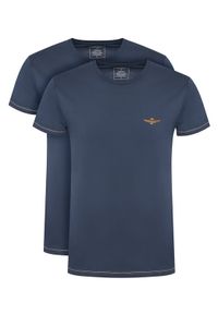 Aeronautica Militare Komplet t-shirtów AM1UTI003B Granatowy Slim Fit. Kolor: niebieski. Materiał: bawełna #1