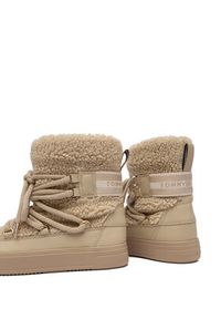 TOMMY HILFIGER - Tommy Hilfiger Śniegowce Faux Shearling Snowboot FW0FW08788 Écru. Materiał: materiał