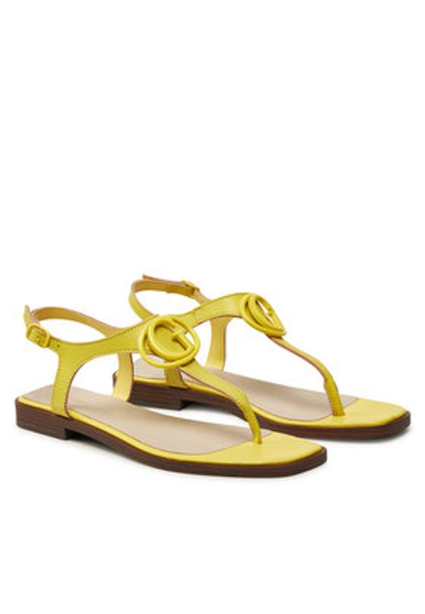 Guess Sandały FLJMIR LEA03 Żółty. Kolor: żółty. Materiał: skóra
