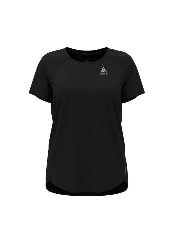 Koszulka z krótkim rękawem damska do biegania Odlo T-shirt. Kolor: czarny. Długość rękawa: krótki rękaw. Długość: krótkie