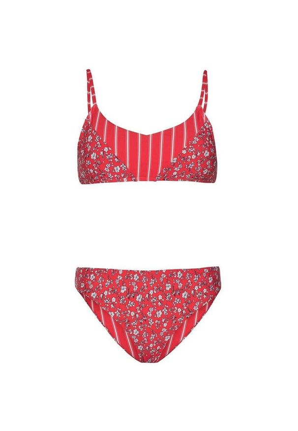 Damski 2-częściowy kostium kąpielowy Protest Prtteresa. Kolor: czerwony, różowy, wielokolorowy. Wzór: kwiaty