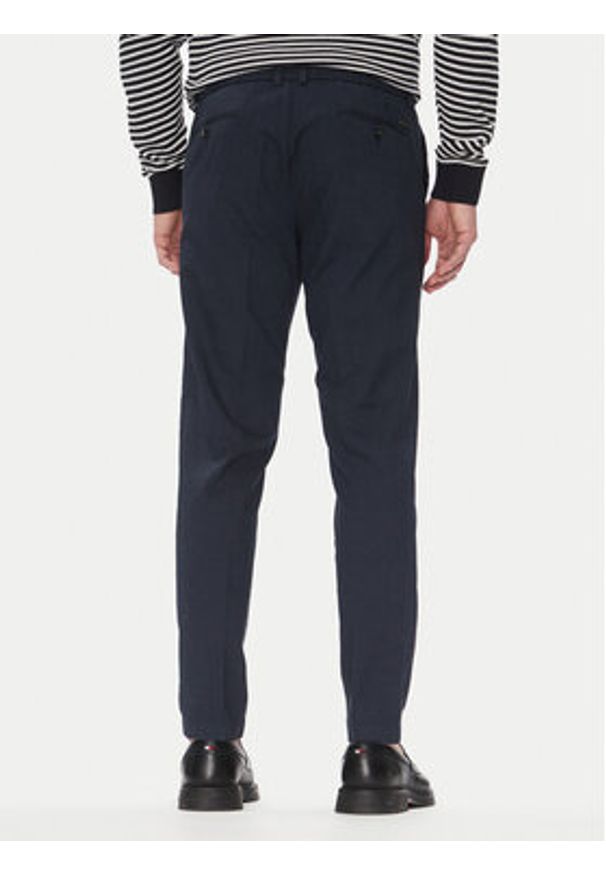 Bugatti Chinosy 1950 76210C Granatowy Slim Fit. Kolor: niebieski. Materiał: len