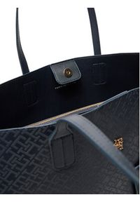 TOMMY HILFIGER - Tommy Hilfiger Torebka Th Distinct Tote Mono AW0AW17195 Granatowy. Kolor: niebieski. Materiał: skórzane