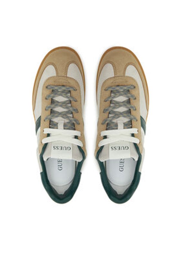 Guess Sneakersy FMPNII SUE12 Biały. Kolor: biały, beżowy. Materiał: skóra