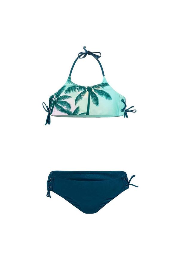 AquaWave - Dziewczęcy Zestaw Bikini Hali Palm. Kolor: niebieski, zielony, wielokolorowy