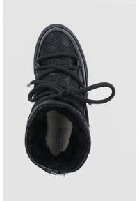Inuikii Śniegowce kolor czarny. Nosek buta: okrągły. Zapięcie: sznurówki. Kolor: czarny. Materiał: wełna, guma