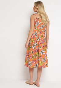 Born2be - Pomarańczowa Sukienka Mennotia. Okazja: na co dzień, na imprezę. Kolor: pomarańczowy. Długość rękawa: na ramiączkach. Typ sukienki: proste. Styl: casual, elegancki #5