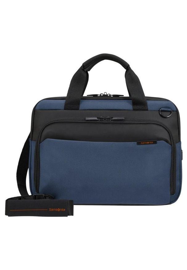 Samsonite Bailhandle Mysight 14.1 niebieski. Kolor: niebieski. Materiał: materiał. Wzór: kolorowy. Styl: elegancki, biznesowy