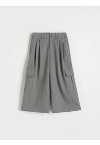 Reserved - Spodnie culotte - ciemnoszary. Kolor: szary. Materiał: wiskoza, tkanina
