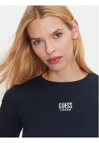 Guess Bluzka W4BI59 KA0H1 Granatowy Slim Fit. Kolor: niebieski. Materiał: bawełna