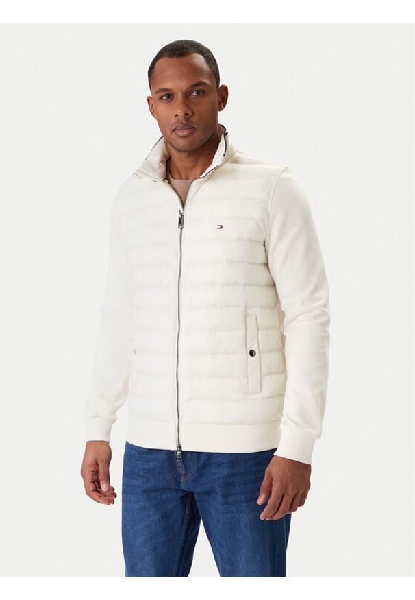 TOMMY HILFIGER - Tommy Hilfiger Kurtka przejściowa Mix Media Ess MW0MW41329 Beżowy Regular Fit. Kolor: beżowy. Materiał: bawełna