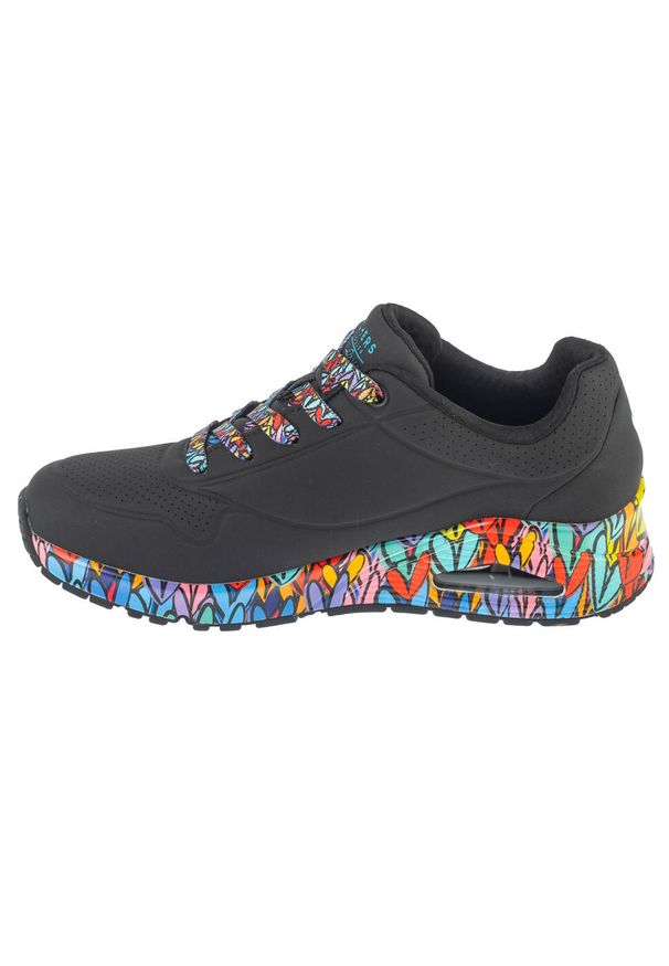 skechers - Buty sportowe Sneakersy damskie, Uno - Ravaged Love. Kolor: czarny. Sport: turystyka piesza