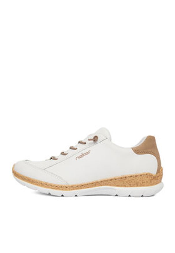Rieker Sneakersy CEO-N42K5-80 Biały. Kolor: biały. Materiał: skóra