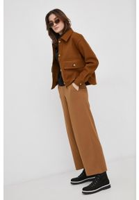 JDY Spodnie damskie kolor brązowy szerokie high waist. Stan: podwyższony. Kolor: brązowy. Materiał: tkanina #3