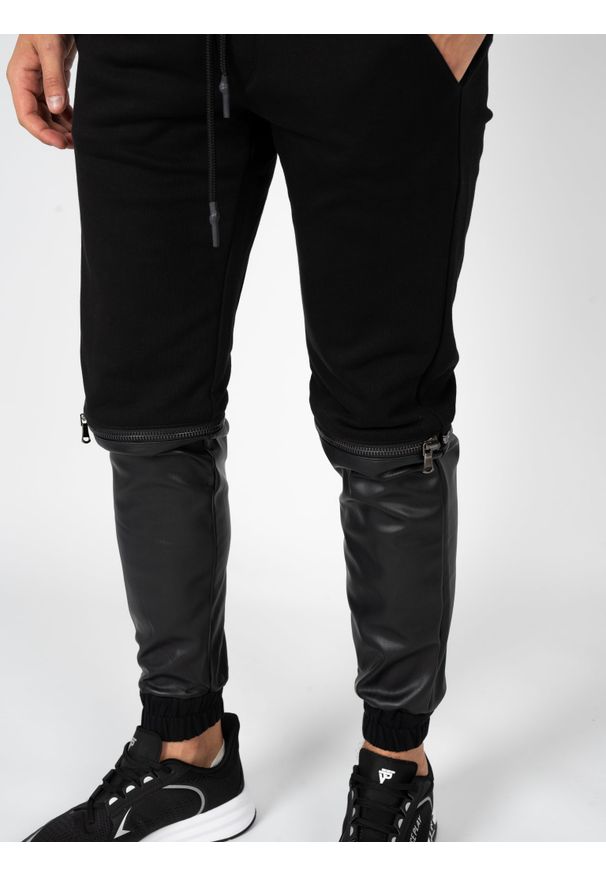 Les Hommes Spodnie "Jogshort" | LBJ4001700F | Mężczyzna | Czarny. Okazja: na co dzień. Kolor: czarny. Materiał: bawełna, poliester. Styl: elegancki, casual