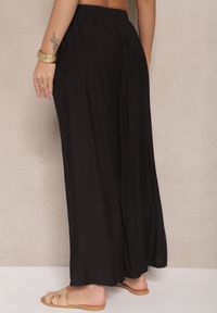 Renee - Czarne Spodnie Palazzo o Szerokim Kroju High Waist Lislevia. Okazja: na co dzień. Stan: podwyższony. Kolor: czarny. Styl: elegancki, casual
