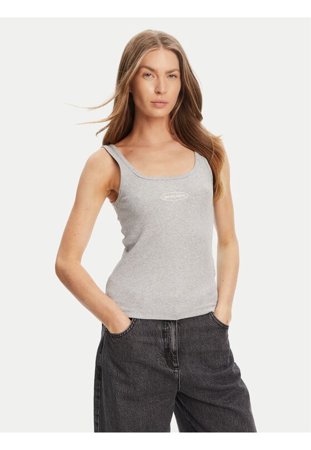 Guess Jeans Top W5YP35 KA0H1 Szary Regular Fit. Kolor: szary. Materiał: bawełna