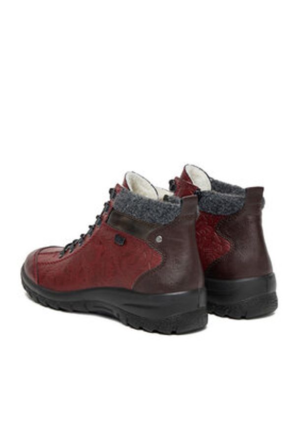 Rieker Trzewiki CEO-L7144-35 Bordowy. Kolor: czerwony. Materiał: materiał, syntetyk