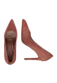 Gino Rossi - GINO ROSSI Szpilki EO-AZI-LT2472-1 Bordowy. Kolor: czerwony. Materiał: zamsz, skóra. Obcas: na szpilce #6