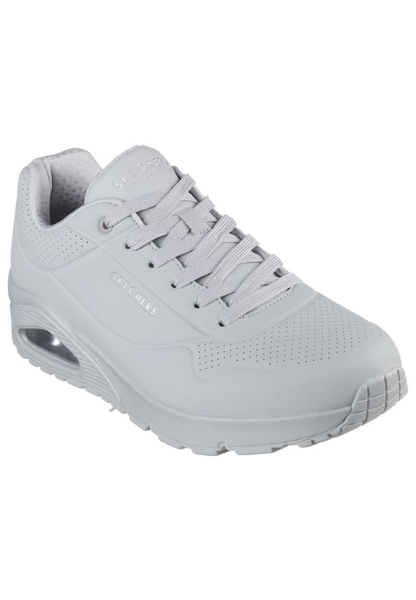 skechers - Buty do chodzenia męskie Skechers Uno Stand ON Air. Kolor: szary. Materiał: syntetyk, materiał. Szerokość cholewki: normalna. Wzór: gładki. Model: Skechers Sport. Sport: turystyka piesza