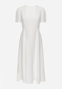 Renee - Biała Rozkloszowana Sukienka Koktajlowa VICES na Krótki Rękaw Nessesha. Okazja: na randkę, na wesele, na ślub cywilny. Kolor: biały. Długość rękawa: krótki rękaw. Styl: wizytowy. Długość: mini #7