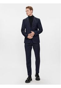 Calvin Klein Chinosy K10K112292 Granatowy Slim Fit. Kolor: niebieski. Materiał: wełna #4