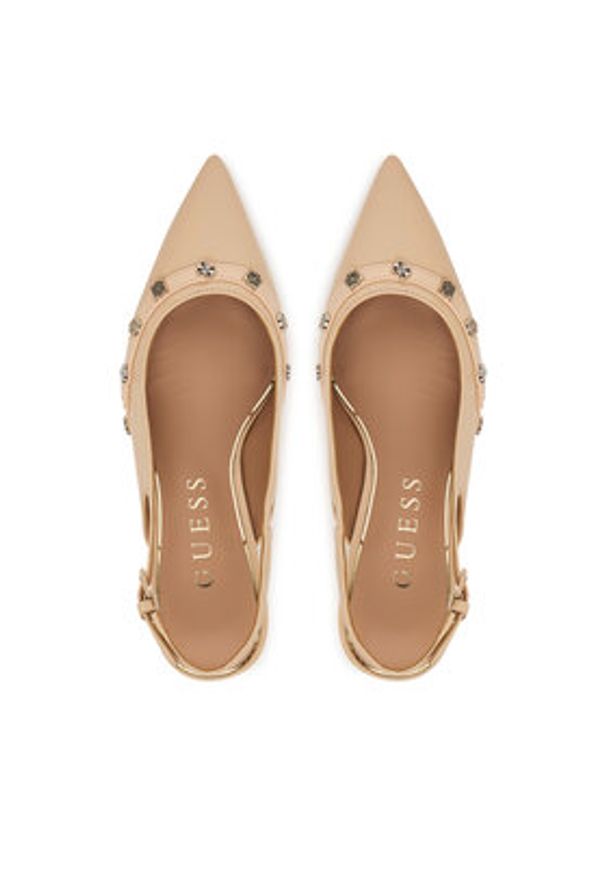 Guess Czółenka FLPYAN LEA05 Beżowy. Kolor: beżowy. Materiał: skóra