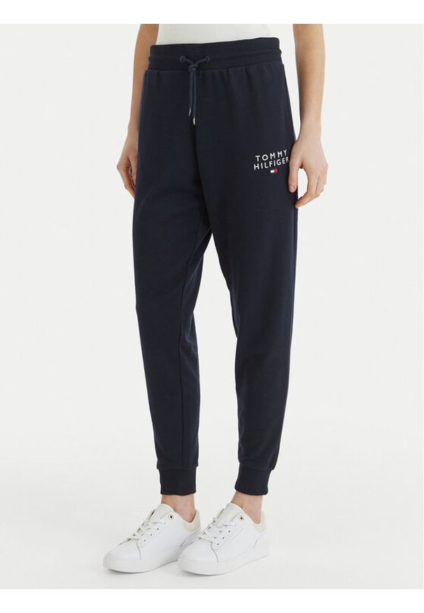 TOMMY HILFIGER - Tommy Hilfiger Spodnie dresowe UW0UW04522 Granatowy Regular Fit. Kolor: niebieski. Materiał: bawełna