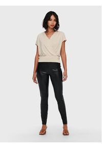 only - ONLY Legginsy Jessie 15231825 Czarny Slim Fit. Kolor: czarny. Materiał: skóra #4