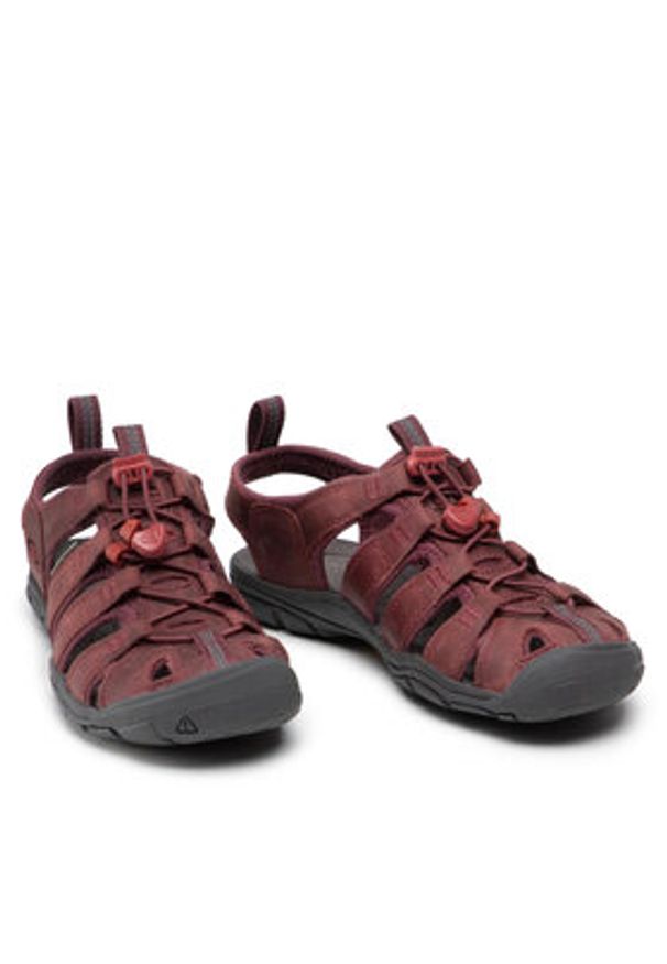 keen - Keen Sandały Clearwater Cnx Lleather 1025088 Bordowy. Kolor: czerwony. Materiał: nubuk, skóra