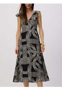 Reserved - Sukienka midi z lyocellu - czarny. Kolor: czarny. Materiał: len. Długość: midi #1