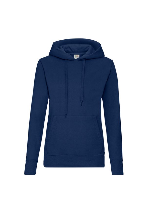 FRUIT OF THE LOOM - Bluza Damska Z Kapturem. Typ kołnierza: kaptur. Kolor: niebieski
