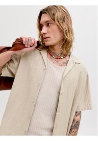 Jack & Jones Komplet koszula i szorty materiałowe Tyson 12297649 Beżowy Relaxed Fit. Kolor: beżowy. Materiał: bawełna #5