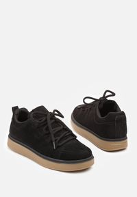 Renee - Czarne Sneakersy z Ozdobnymi Przeszyciami Zailera. Kolor: czarny #4