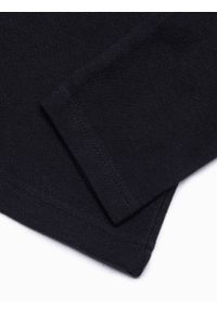 Ombre Clothing - Longsleeve męski z kołnierzykiem bez nadruku - czarny V2 L132 - XXL. Typ kołnierza: polo. Kolor: czarny. Materiał: jeans, materiał, bawełna. Długość rękawa: długi rękaw. Wzór: ze splotem #5